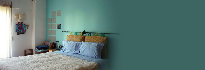 Grün-Blau Türkise Wand Akzent Highlight Schlafzimmer