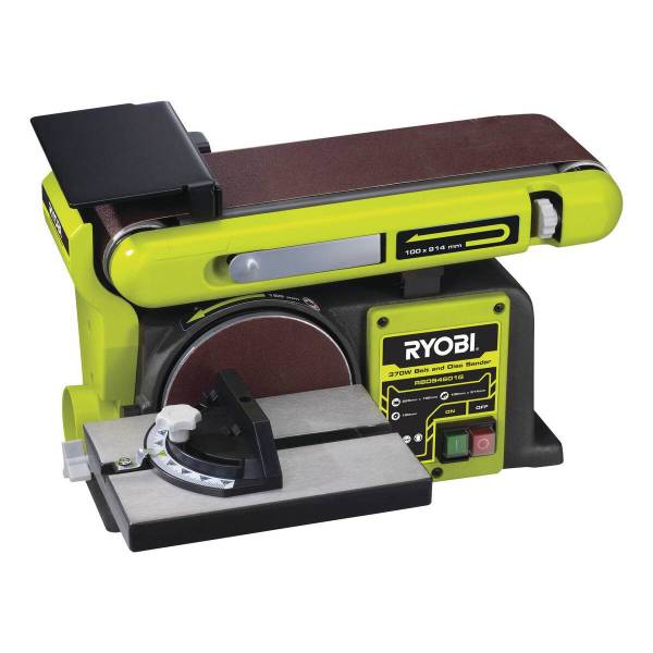 Ryobi Tisch-Schleifmaschine RBDS4601G, 375 W, Schleifband- & Schleifscheibenfunktion, Queranschlag