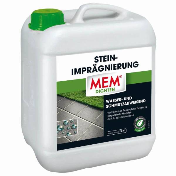 MEM Stein-Imprägnierung 5 l Abperleffekt, Stein-Versiegelung, Platten-Schutz, wasserabweisend
