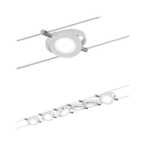 Paulmann Seilsystem-Set RoundMac | Seilsystem Deckenbeleuchtung mit 6 Spots | inkl LED-Leuchtmittel