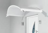 Gutta Ovalbogenvordach OV|B, 160-200 cm breit, weiß,  Abdeckung aus ABS-Acryl-Verbundplatte