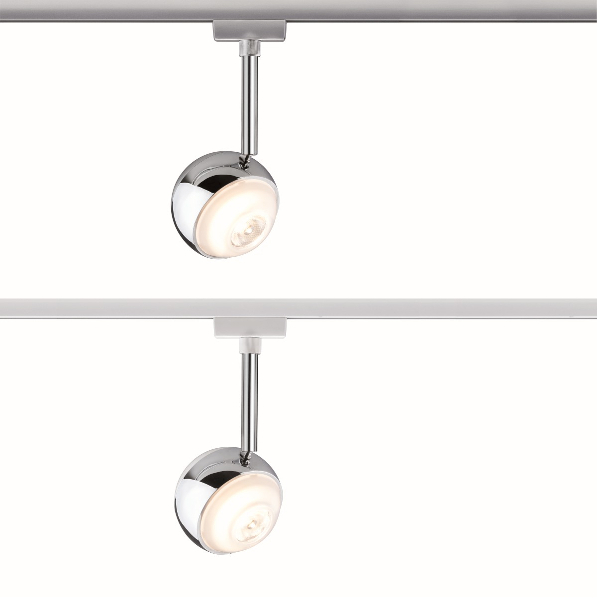 Paulmann URail LED Spot Capsule II, 6 W, Chrom matt | Weiß, dimmbar, 230 V  Schienensystem