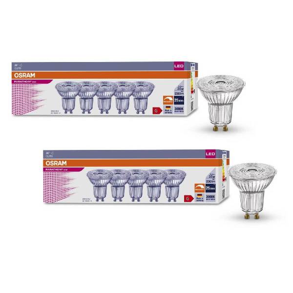 Osram Parathon PAR16 Leuchtmittel mit GU10-Fassung | 10er-Set | Dimmbar | 2700 K | Warmweiß | 230 lm