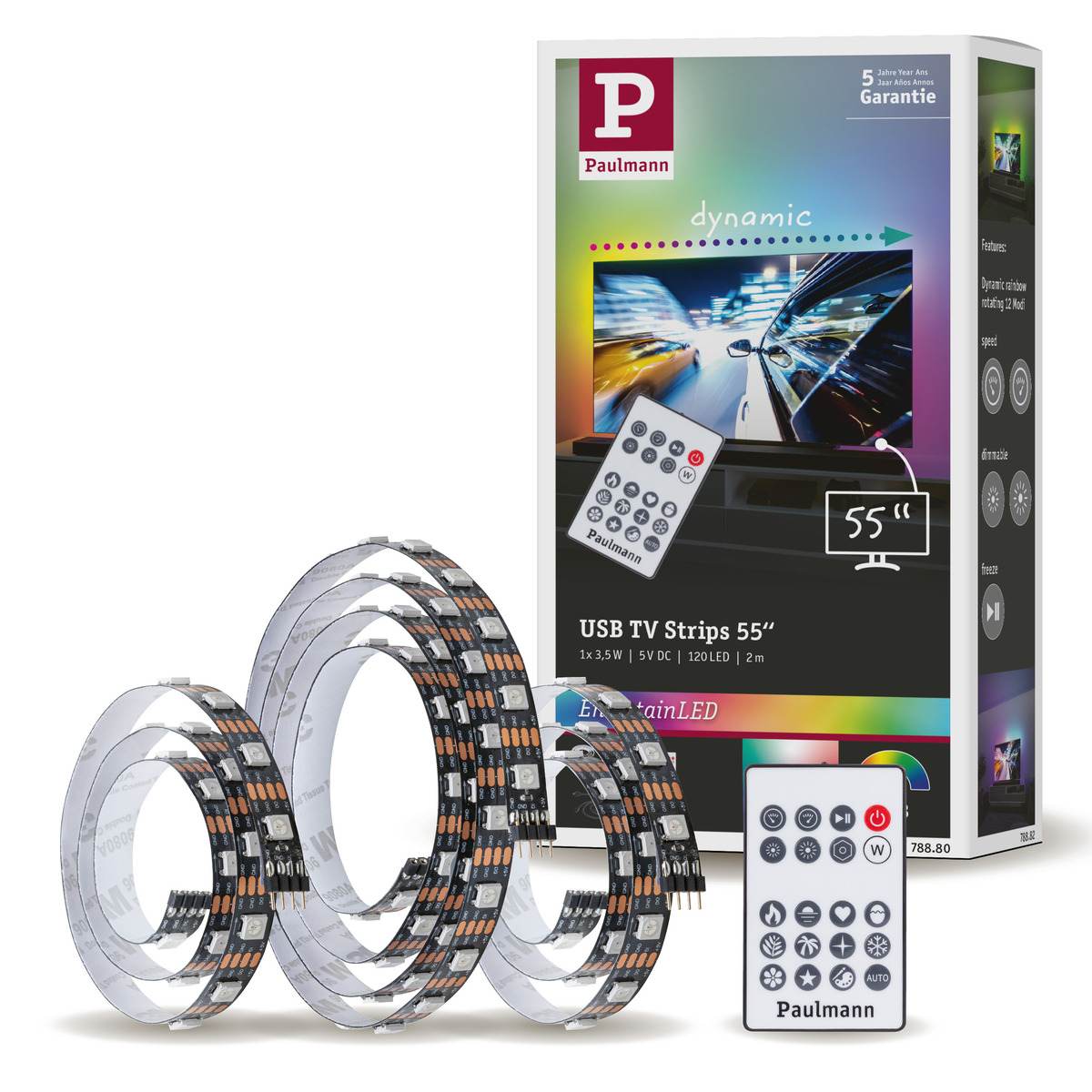 Dimmbar USB | | RGB Stripes Strip | Rainbow, | LED Streifen Spezial EntertainLED LED & 65 oder Zoll, LED Lampen | Innenleuchten Paulmann 55, 75 Leuchten markenbaumarkt24 TV-Beleuchtung,