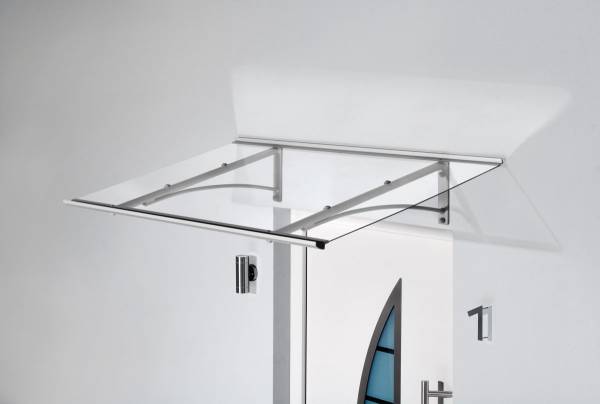 Gutta Pultvordach PT|GR, 160 cm breit, Edelstahl, Anthrazit, Abdeckung aus klarem Acrylglas