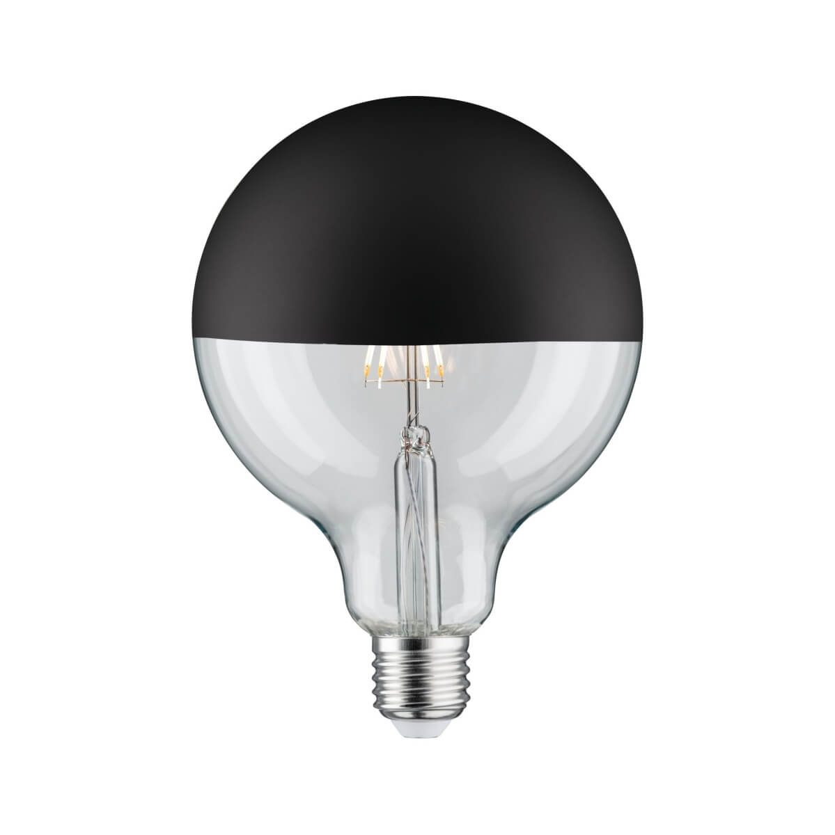 Paulmann LED Globe 6,5W = 48W, 600 lm, E27, Kopfspiegel Schwarz matt,  Warmweiß (2700 K), dimmbar