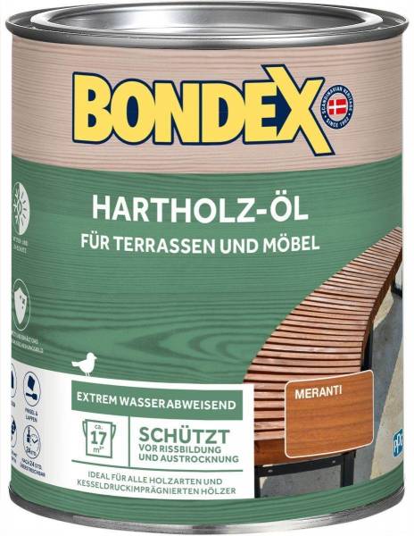 Bondex Hartholz-Öl Universal Meranti, 0,75l, extrem wasserabweisend