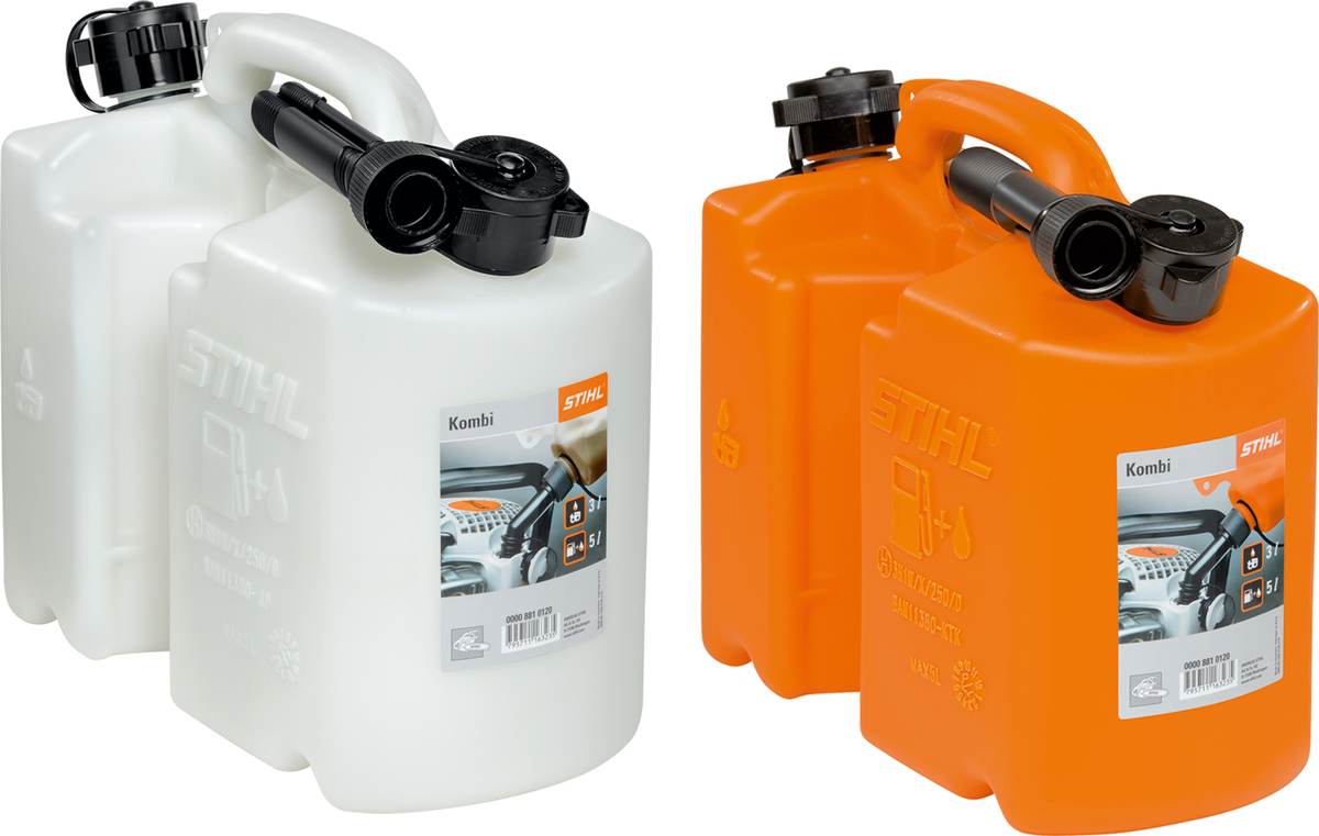 STIHL Kombi-Kanister Orange, für 5 L Kraftstoff und 3 L Sägekettenhaftöl,  robuster Doppelbehälter, Pannenhilfe & Erste Hilfe, Autozubehör, Auto- &  Fahrradzubehör, Werkstatt & Maschinen
