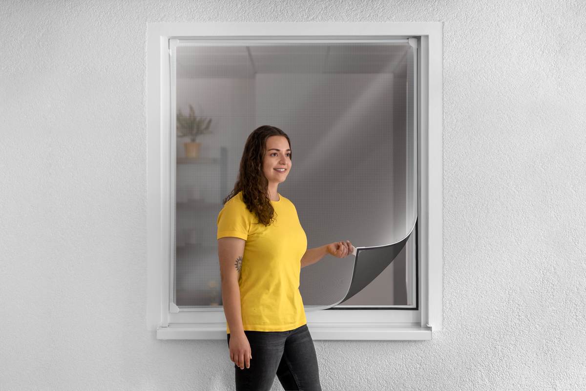 | magnetisch Schellenberg Reflektierendes Insektenschutz-Fenster 100x120 Fliegengitter, REFLECTION