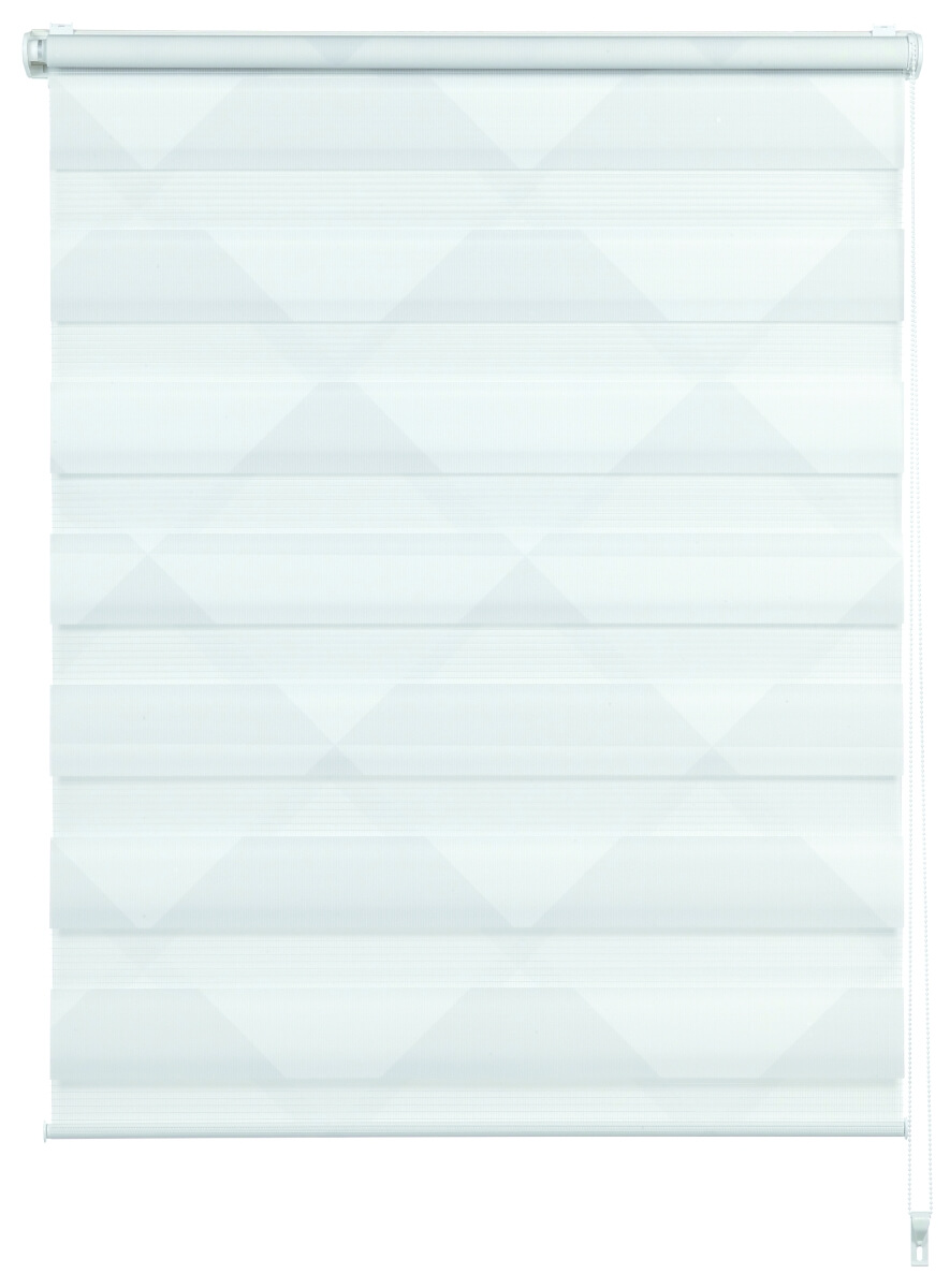 Gardinia EASYFIX Doppelrollo Triangle weiß | grau, Kleben,Klemmen,  verstellbar, Lichtdosierung