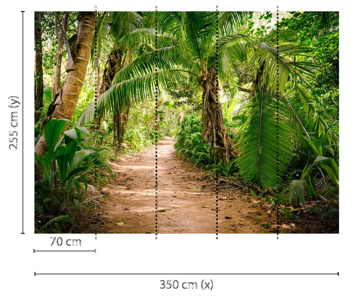 as creation designwalls palm walk natur fototapete braun