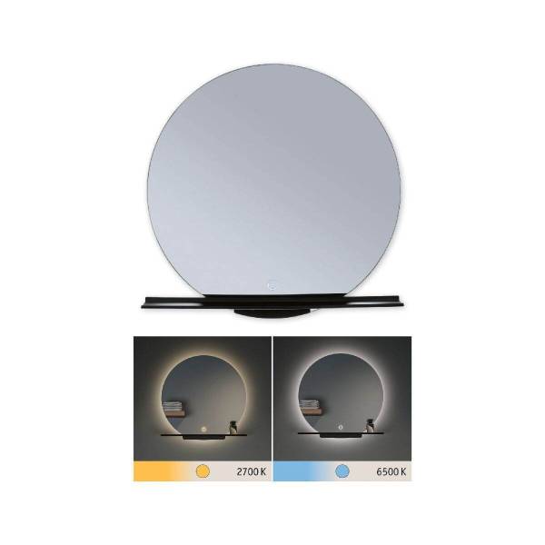 Paulmann LED Leuchtspiegel Miro IP44 Tunable White 500lm 230V 11W Spiegel|Schwarz matt