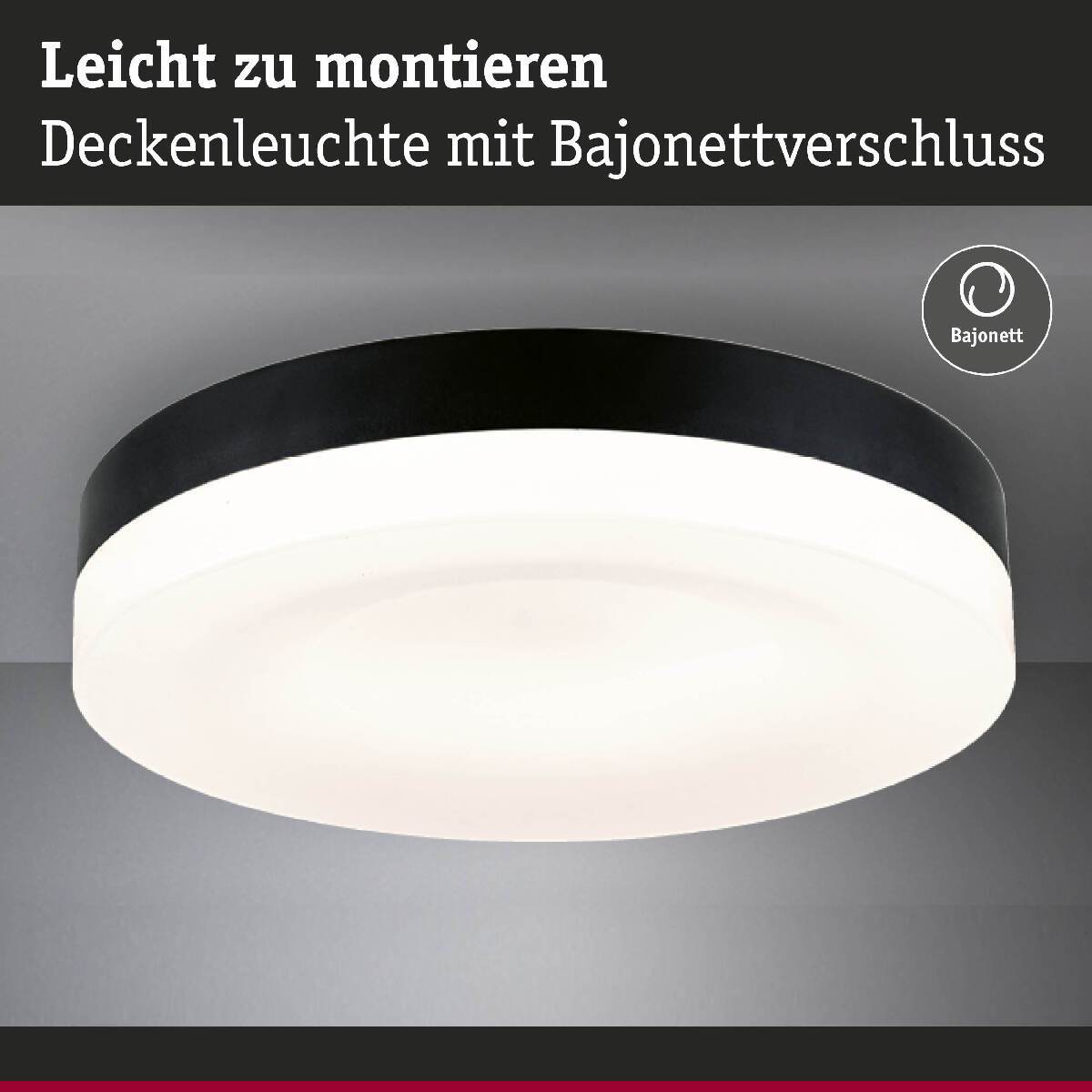 Paulmann LED Deckenleuchte, 3-Step-Dim, Amalie, 2700 K, 1000 lm, 230 V, 16  W, dimmbar, Schwarz | LED Deckenleuchten | Deckenleuchten | Innenleuchten |  Lampen & Leuchten | markenbaumarkt24