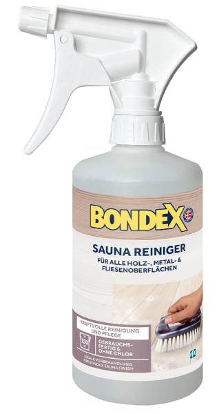 Bondex Sauna Reiniger farblos 500 ml | Mild | Lösemittelfrei | Für Holz | Metall | Fliesen