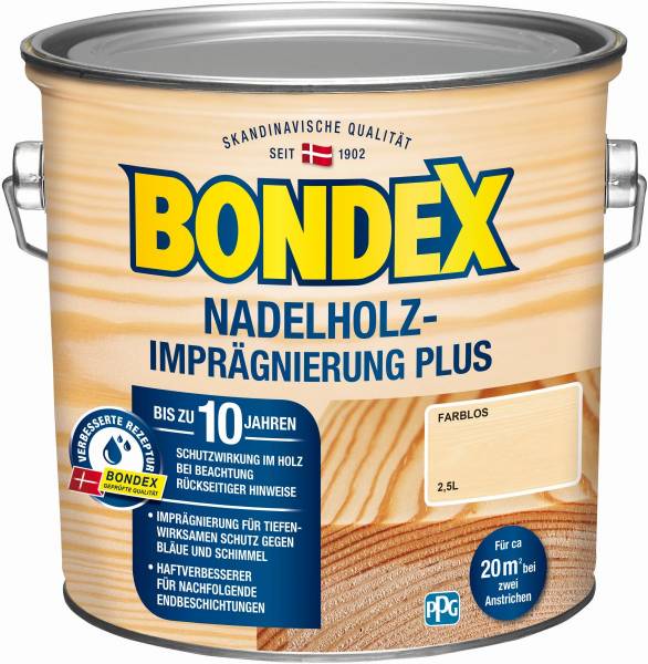 BONDEX Nadelholz-Imprägnierung Plus, Holzschutzgrundierung, Schutz vor Bläue und Schimmel