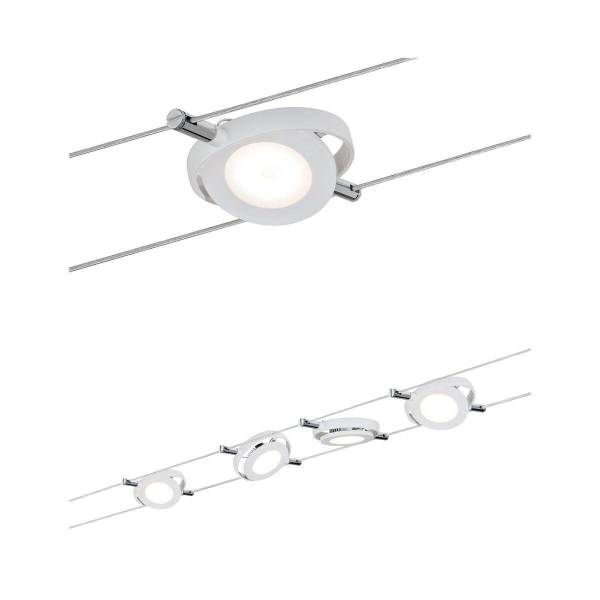Paulmann Seilsystem-Set RoundMac | Seilsystem Deckenlampe mit 4 Spots |inkl LED-Leuchtmittel