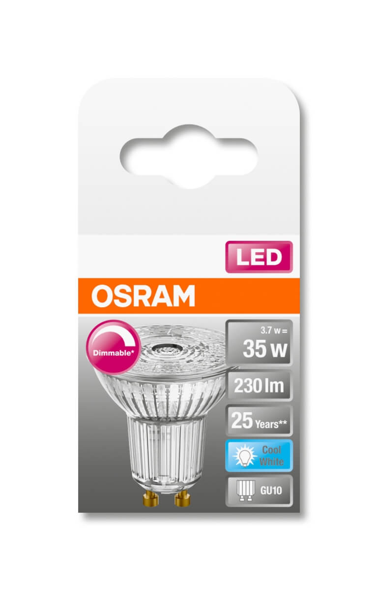 OSRAM LED SUPERSTAR PAR16 35 36° GU10 Strahler 3,7W=35W 230lm warm weiß 90Ra 6er