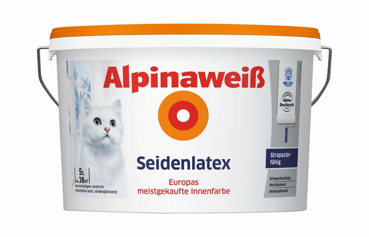 Alpina Weiß Seidenlatex 1L|2,5L|5L|10L > Latexfarbe für