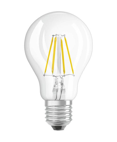 Osram LED Star Classic A 40, 4W = 40W, 470 lm, E27, klar, Warmweiß (2700K), Filament Lampe