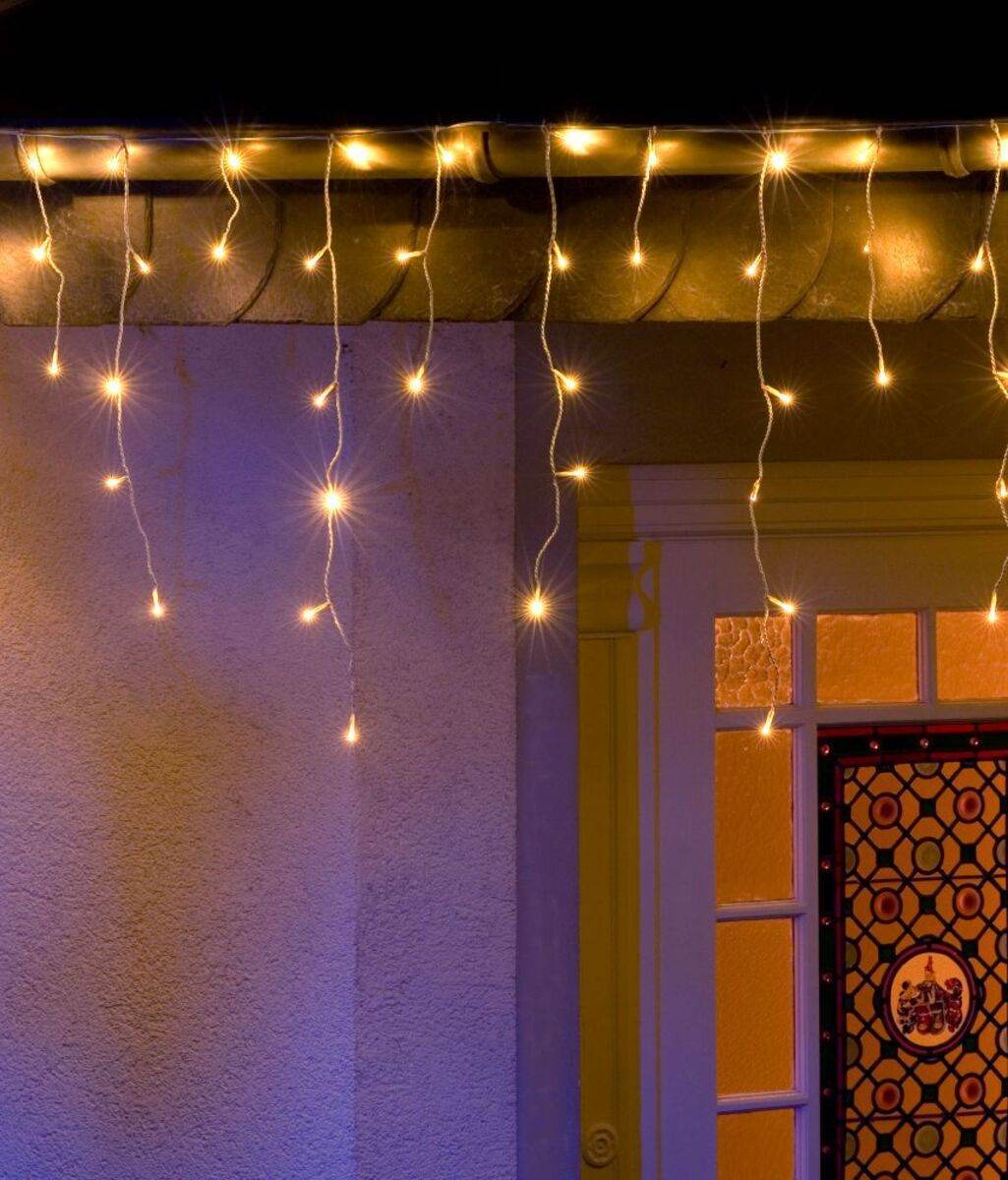 Preisnachlass Konstsmide LED Eisregen Lichtervorhang, 10 Lichterkette, m, Warmweiß, 24 V Außentrafo, Weihnachten