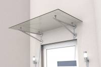 Gutta Edelstahl-Vordach HD|V, klar, gefrostet, 140-160 cm breit, mit Sicherheits-Verbundglas