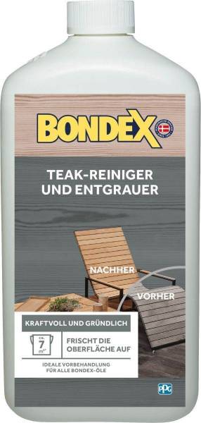 BONDEX Teak-Entgrauer und Reiniger, oberflächenschonend, Teakmöbel-Entgrauer für den Außenbereich