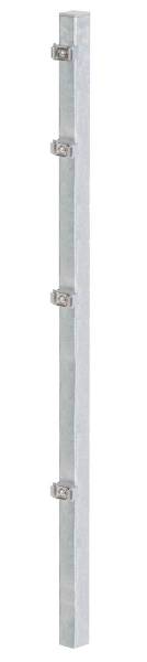 GAH Zaunpfosten mit Klemmlasche, Bohrabstand 400 mm, Für Zaunhöhe 80 - 180 cm, Doppelstabmattenzaun